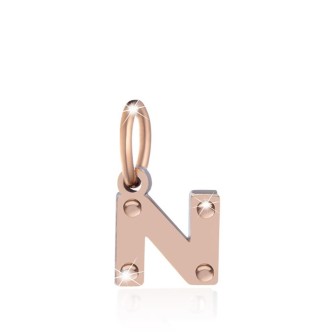 1 - Charm Le Bebè LBB170-N letter N in Rose Gold and silver of the line Lock your Love