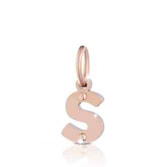 1 - Charm Le Bebè LBB170-S letter S in Rose Gold and silver of the line Lock your Love