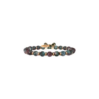 1 - Kidult bracelet 731416 with Labradorite stone and 316L steel Symbols collection