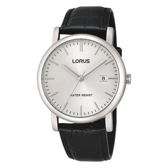 1 - Lorus watch steel man Only Time analogue leather strap RG839CX-9