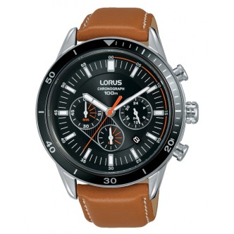 1 - Lorus watch steel man Analog chronograph leather strap RT309HX-9