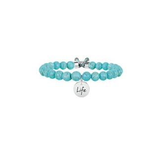 1 - Bracelet Kidult 231536 316L stainless steel with Turquoise stone Symbols collection