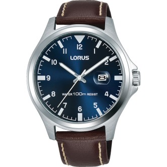 1 - Orologio Lorus acciaio solo tempo uomo cinturino in pelle RH963KX8 Sport