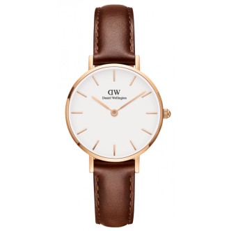 1 - Orologio Daniel Wellington acciaio solo tempo donna analogico cinturino in pelle DW00100231 Classic Petite St. Waves