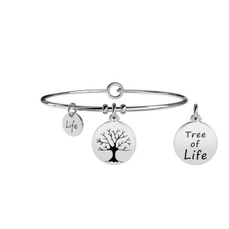 1 - Bracciale Kidult 231629 acciaio 316L ciondolo con albero della vita collezione Nature