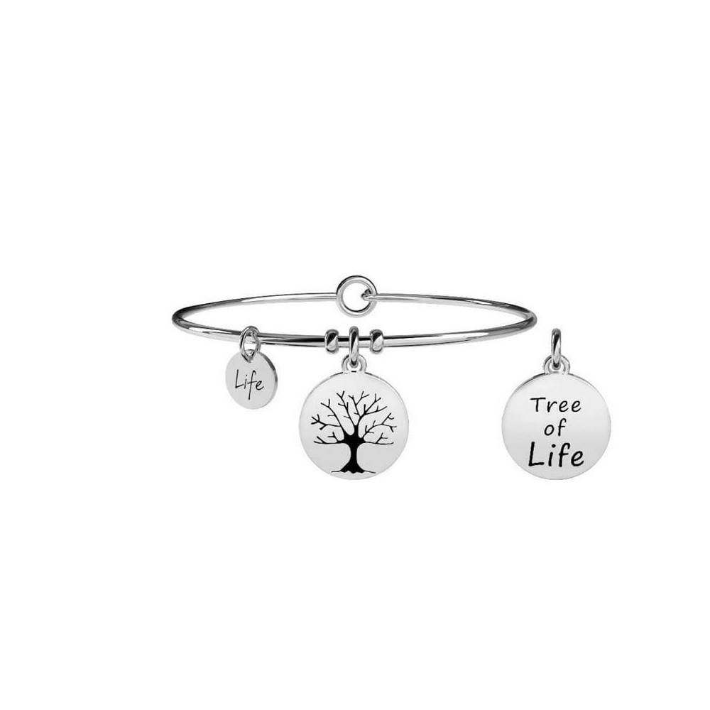 1 - Bracciale Kidult 231629 acciaio 316L ciondolo con albero della vita collezione Nature