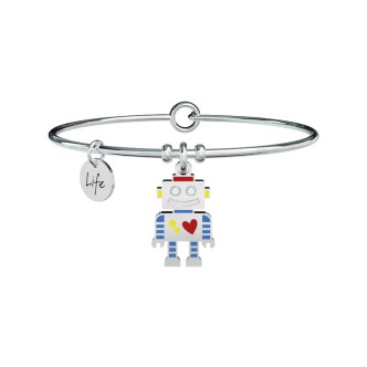 1 - Bracciale Kidult 731365 acciaio 316L Robot con smalto e cristalli collezione Symbols