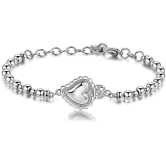 1 - Bracciale Brosway BHK223 in acciaio 316L con sacro cuore e sfere in acciaio collezione Chakra