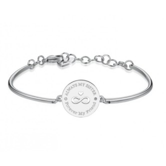 1 - Bracciale Brosway BHK271 in acciaio 316L con infinito inciso e cristalli collezione Chakra