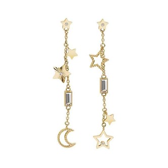 1 - Orecchini Brosway BAH22 pendenti in acciaio 316L con PVD oro e cristalli Swarovski collezione Chant