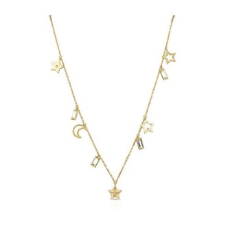 1 - Brosway Necklace BAH06 in 316L steel with PVD Gold pendants with symbols and Swarovski crystals Chant collection