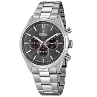 1 - Festina steel watch Men's chronograph steel bracelet F16820 / 7 Timeless