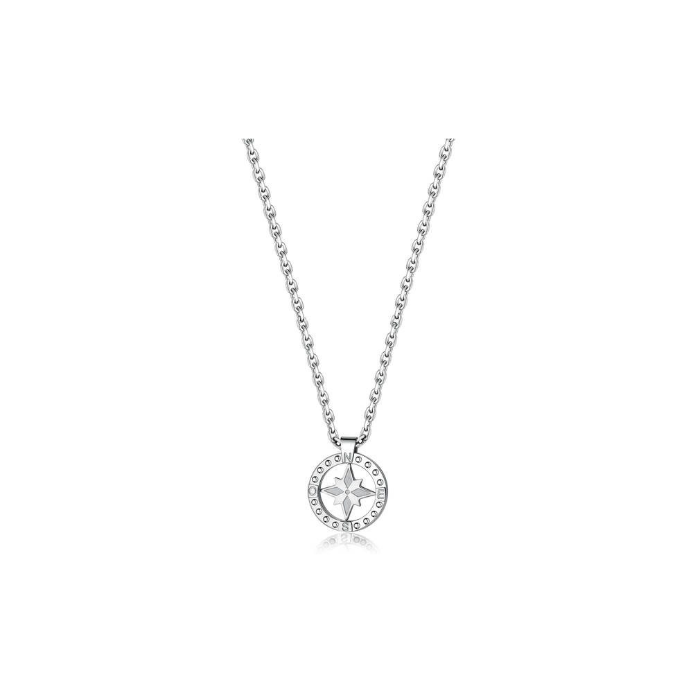 1 - Brosway BVY04 316L stainless steel necklace with small Wind rose Voyage collection