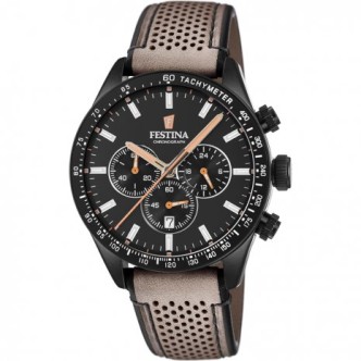 1 - Festina steel watch Man chronograph leather strap F20359 / 1