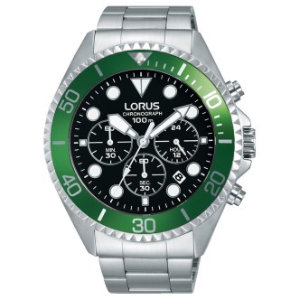 1 - Orologio Lorus acciaio uomo Cronografo analogico bracciale in acciaio RT321GX9 Sports