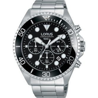 1 - Man stainless steel Lorus watch Analog steel chronograph bracelet RT319GX9 Sports