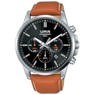 1 - Mens Lorus steel watch Analog chronograph RT387GX9 Urban leather strap