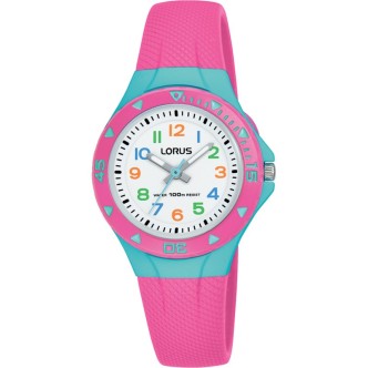 1 - Orologio Lorus plastica bambina solo tempo analogico cinturino in Poliuterano R2351MX9 Kids