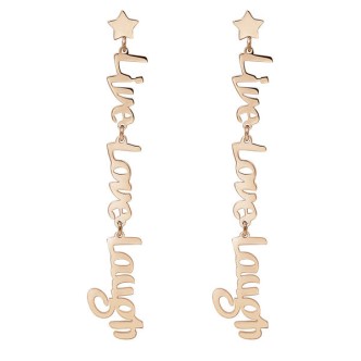 1 - Brosway BRP21 316L steel earrings with Rose Gold PVD and Rose Gold star