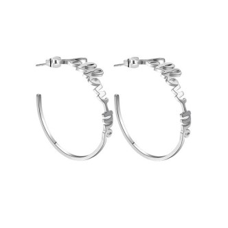 1 - Brosway BRP23 316L steel earrings with "Follow me" Script collection