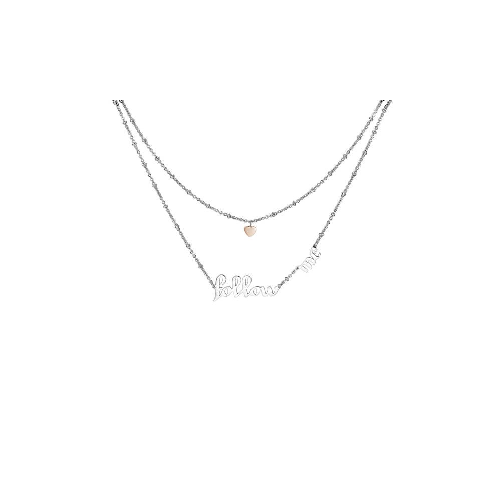 1 - Brosway BRP03 316L steel necklace with "Follow me" Script collection.