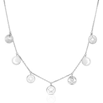 1 - Collana Brosway BAH01 in acciaio 316L pendenti con simboli e cristalli collezione Chant