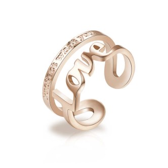 1 - Brosway woman BRP32B ring in 316L steel with PVD Rose Gold Script collection