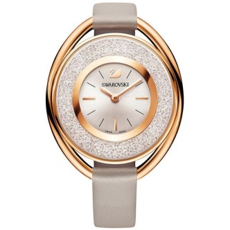 1 - Watch Swarovski woman steel only time analogue leather strap 5158544 Crystalline