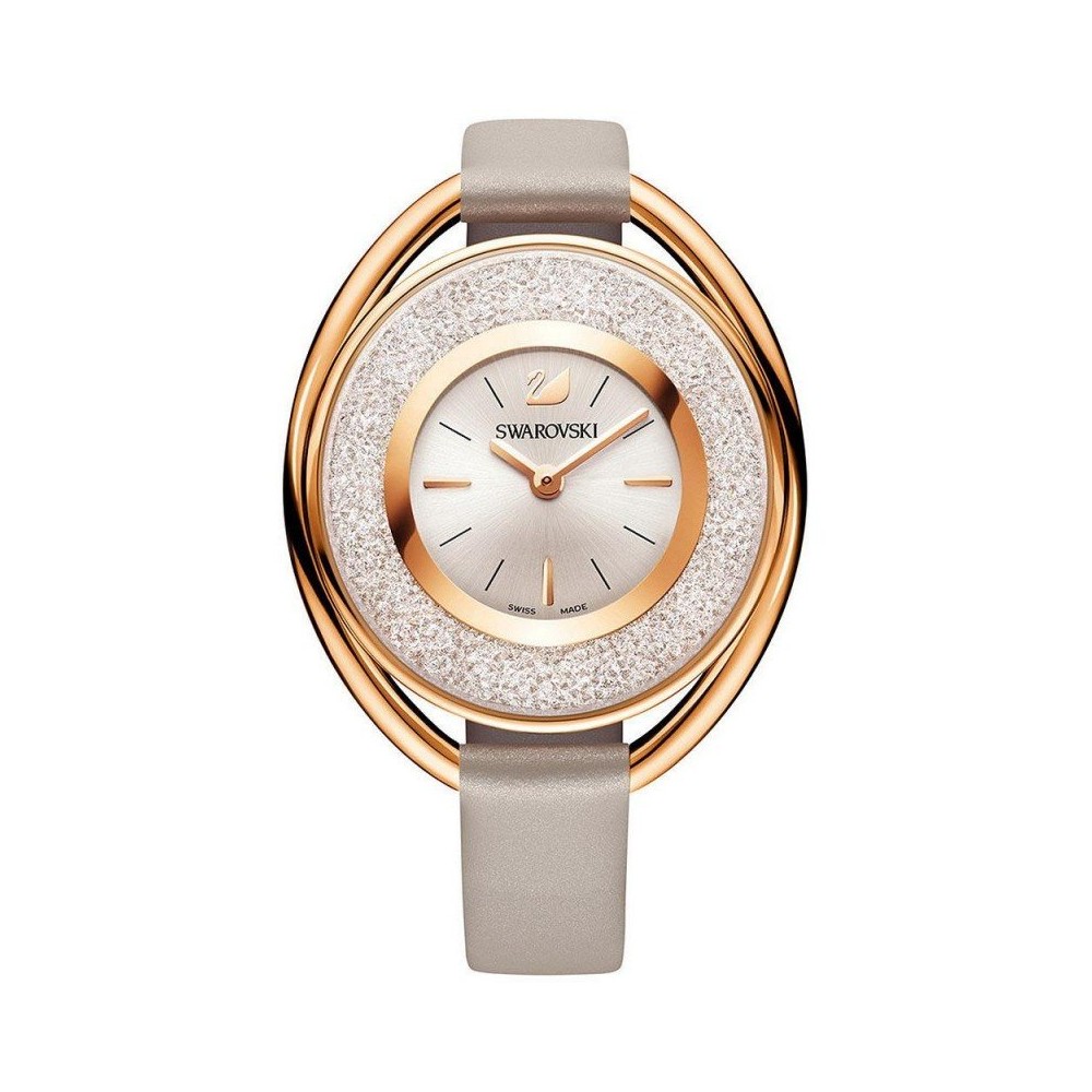 1 - Watch Swarovski woman steel only time analogue leather strap 5158544 Crystalline