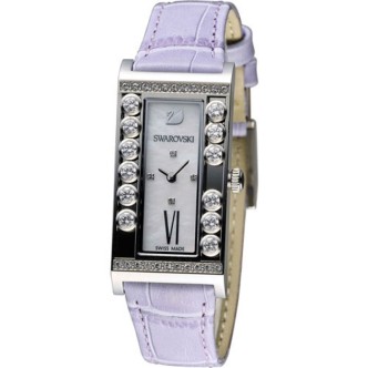 1 - Orologio Swarovski donna acciaio solo tempo analogico cinturino in pelle 5096684 Lovely Crystals