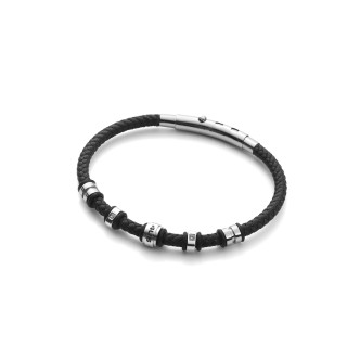 1 - Bracciale 4US Cesare Paciotti 4UBR2732 in cordino nero collezione Roll Over