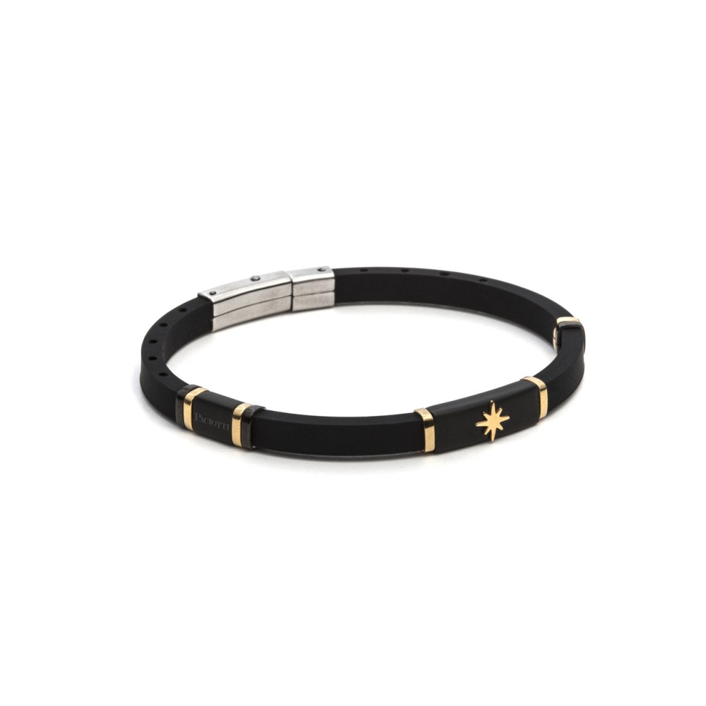 1 - 4US Cesare Paciotti 4UBR2341 bracelet in rubber Gold Wind collection