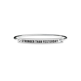 1 - Bracelet Kidult 731398 steel 316L with plate STRONGER THAN YESTERDAY Philosophy collection