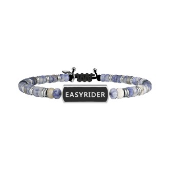 1 - Bracciale Kidult 731404 in sodalite con piastra in acciaio 316L "Easyrider" collezione Free Time