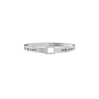 1 - Bracciale Kidult 731207 acciaio 316L con frase per i Papà collezione Family