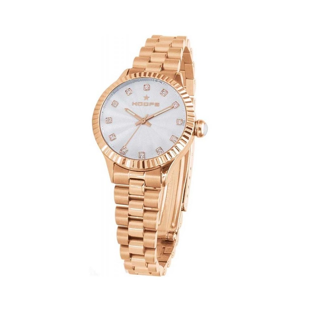 1 - Hoops steel only time woman analogue steel bracelet 25969LD-RG02 Luxury Diamonds Gold