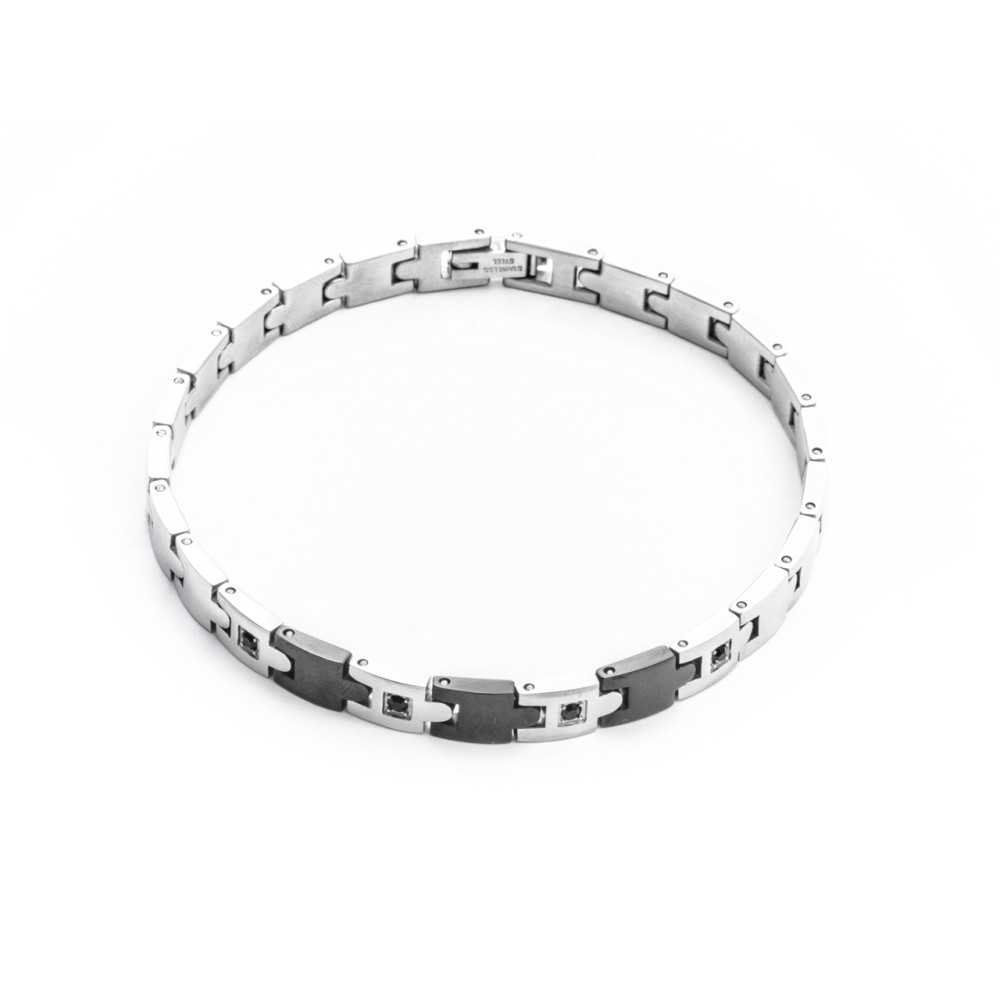 1 - 4US Cesare Paciotti 4UBR2088 bracelet in steel Paving collection