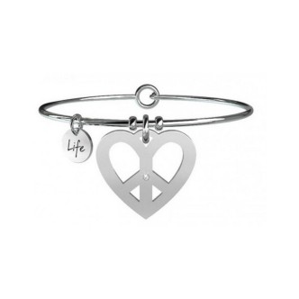 1 - Kidult bracelet 731086 steel 316L heart pendant with crystals Love collection