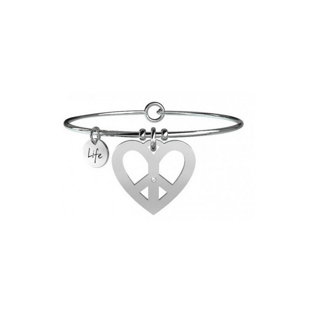 1 - Kidult bracelet 731086 steel 316L heart pendant with crystals Love collection