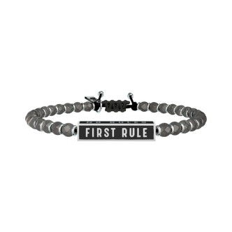 1 - Kidult 731399 bracelet in Hematite with "First Rule" plate Philosophy collection