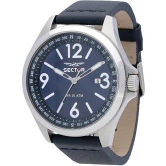 1 - Sector watch male steel only time analogue leather strap R3251180017 Sector 180