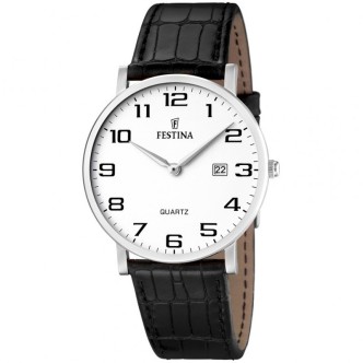 1 - Festina steel watch only time woman analogue leather strap F16476 / 1 Correa Classico