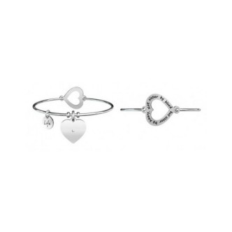 1 - Bracelet Kidult 731100 316L stainless steel heart with crystals Love collection