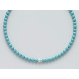 1 - Miluna PCL4432 necklace Silver 925/1000 with white pearl 8.5 - 9