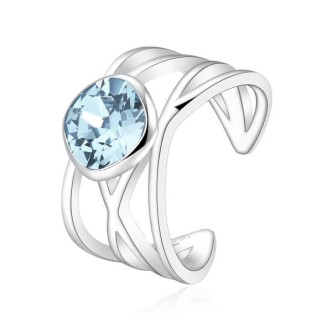 1 - Brosway ring woman BDY35B steel with blue Swarovski crystals Destiny collection