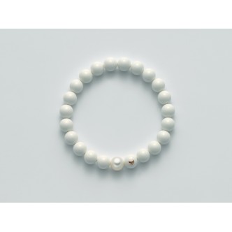 1 - Bracciale Miluna PBR1804 Oro 750/1000 con perla col. bianco 8,5 - 9 e perle corallo bianco mm 8