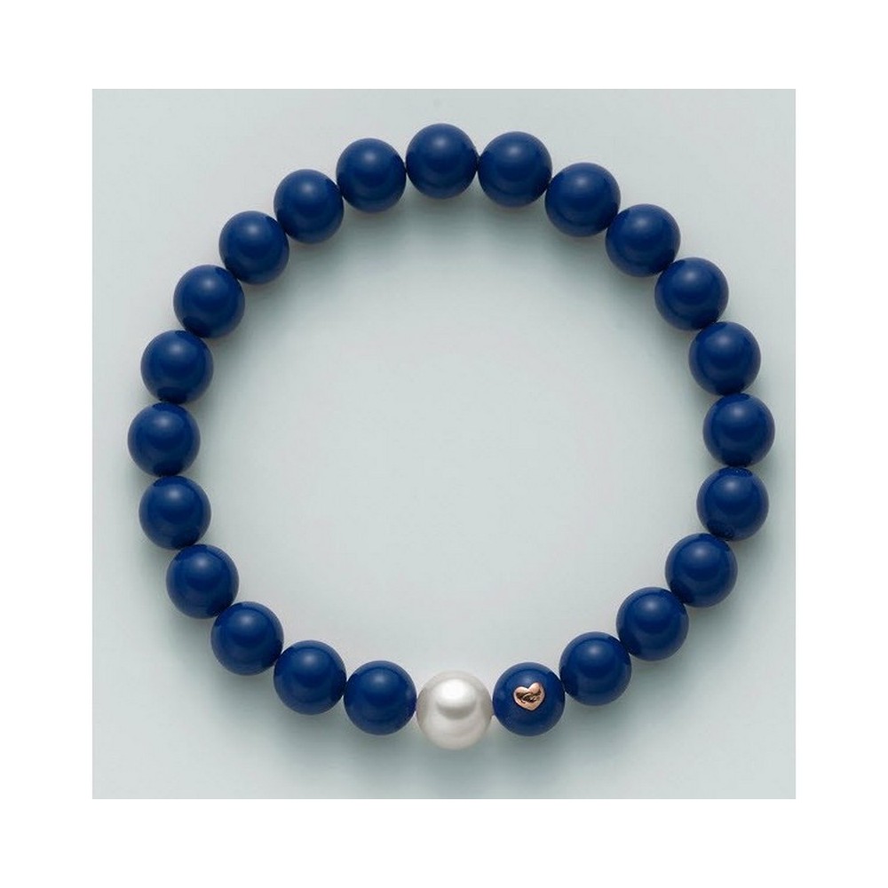 1 - Miluna bracelet PBR2032 with pearl col. white 8.5 - 9 and blue pearls mm 8