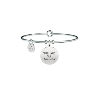 1 - Bracciale Kidult 731573 acciaio 316L "Balliamo sul mondo" Ligabue Collection Free Time