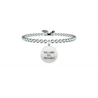 1 - Bracciale Kidult 731579 acciaio 316L "Balliamo sul mondo" Ligabue Collection Free Time