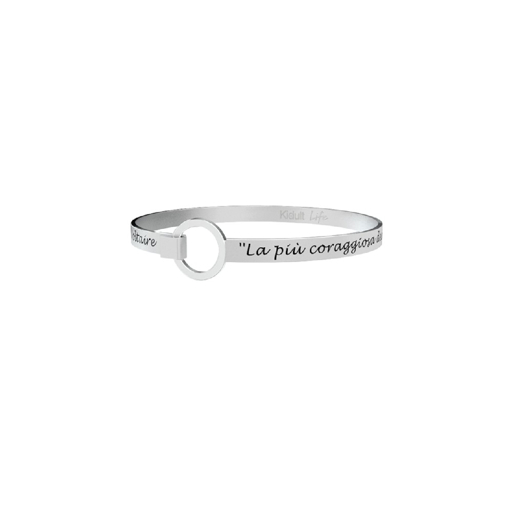 1 - Kidult 731502 316L steel bracelet with Voltaire phrase Philosophy collection